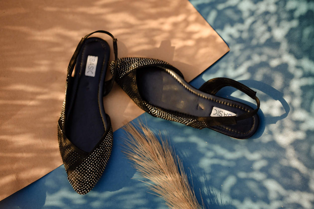 Basic by Chapter 13 - Sling Back Sandals | Noir SparkleFor Women - Black