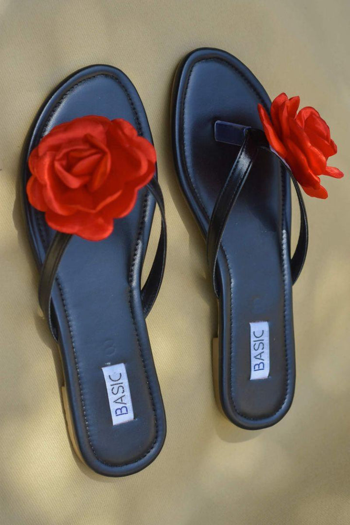 Basic by Chapter 13 - Valentino Rose - Black - 19103 - Hawai Chappals