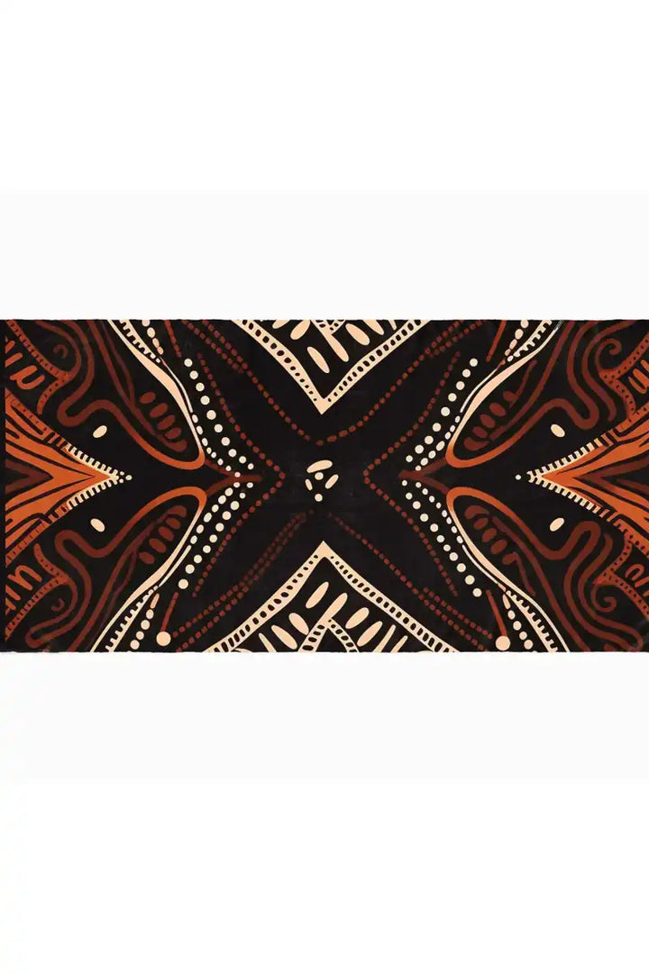 Black Wolf - AFRICAN ART SILK HIJAB - BLACK - 1 Piece