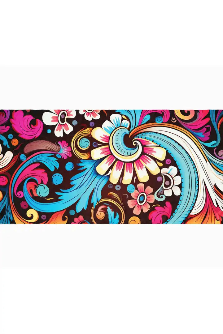 Black Wolf - COLORFUL ABSTRACT SILK HIJAB - PINK - 1 Piece