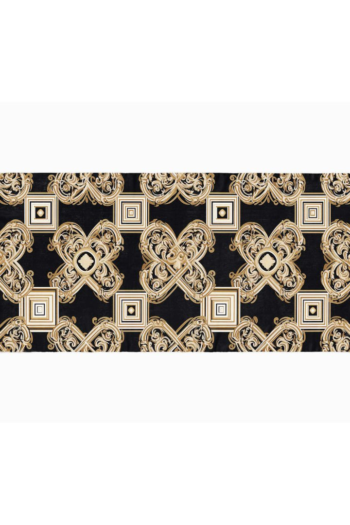 Black Wolf - ELEGANT LINE SILK HIJAB - BLACK - 1 Piece