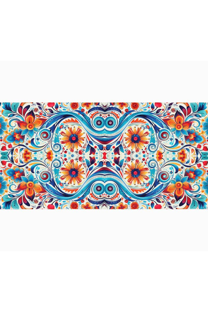Black Wolf - FLORAL PATTERN SILK HIJAB - WHITE - 1 Piece