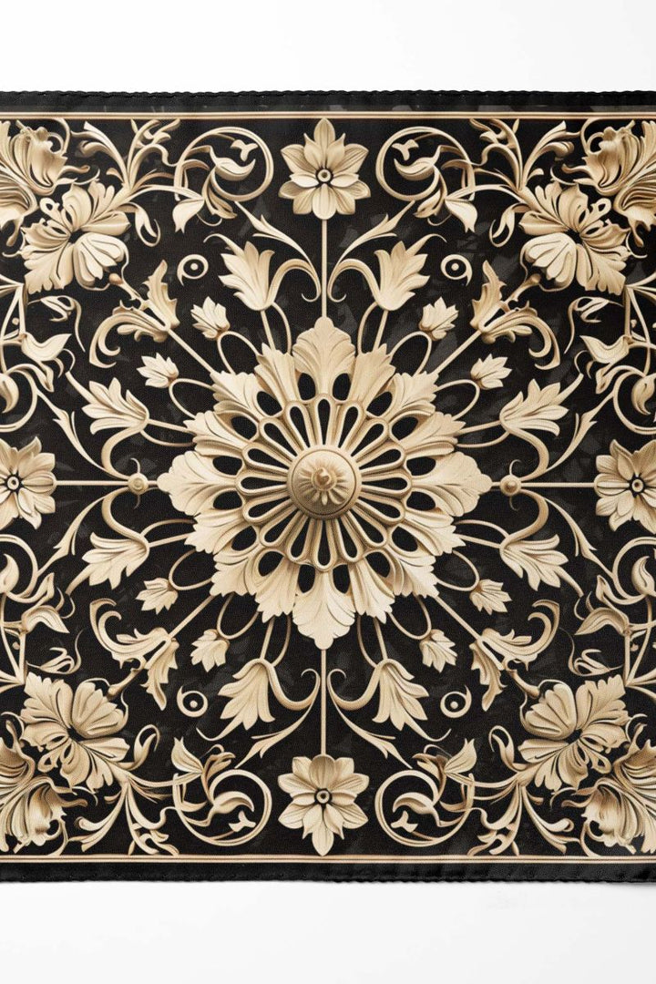 Black Wolf - MANDALA ART SILK ASCOT - Black - 1 Piece