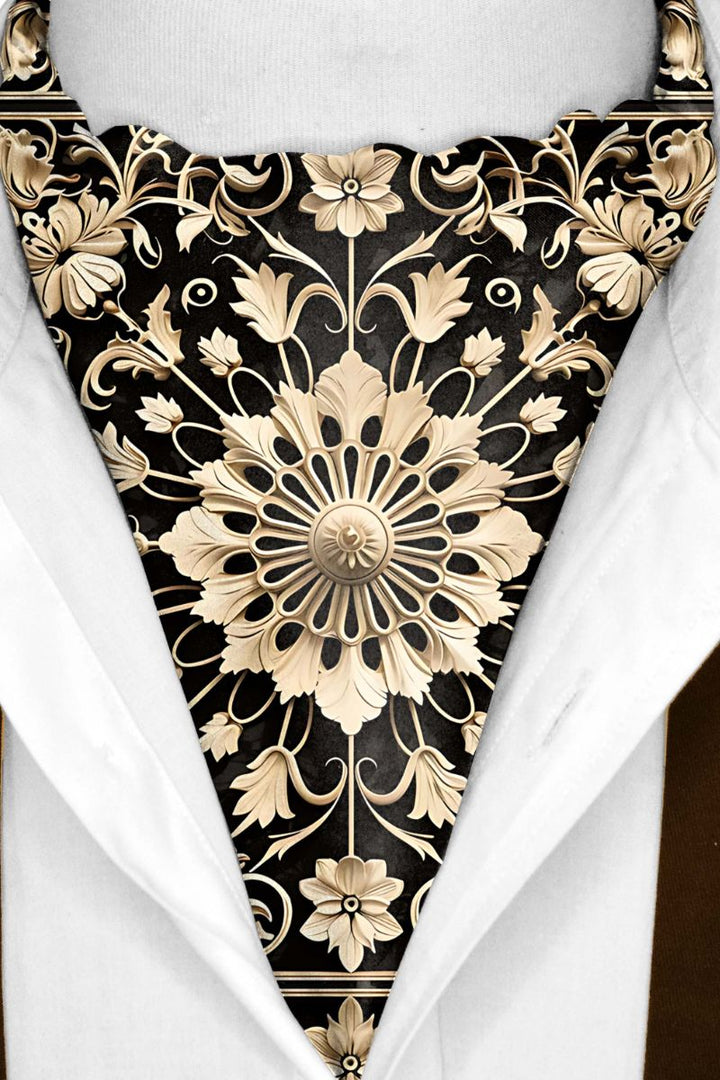 Black Wolf - MANDALA ART SILK ASCOT - Black - 1 Piece