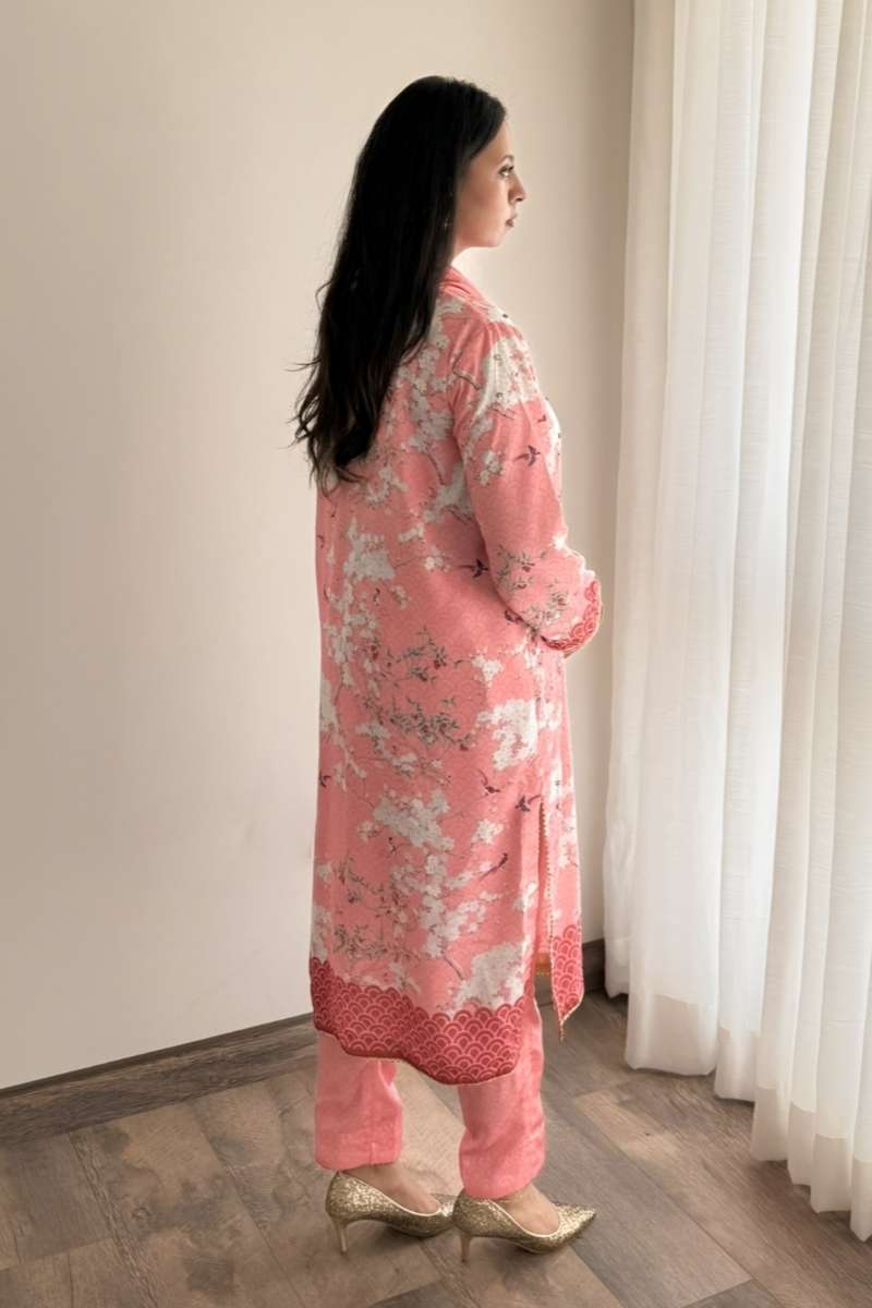 Minutiae - Blossom - Silk Blend - Salmon Pink - 2 Piece