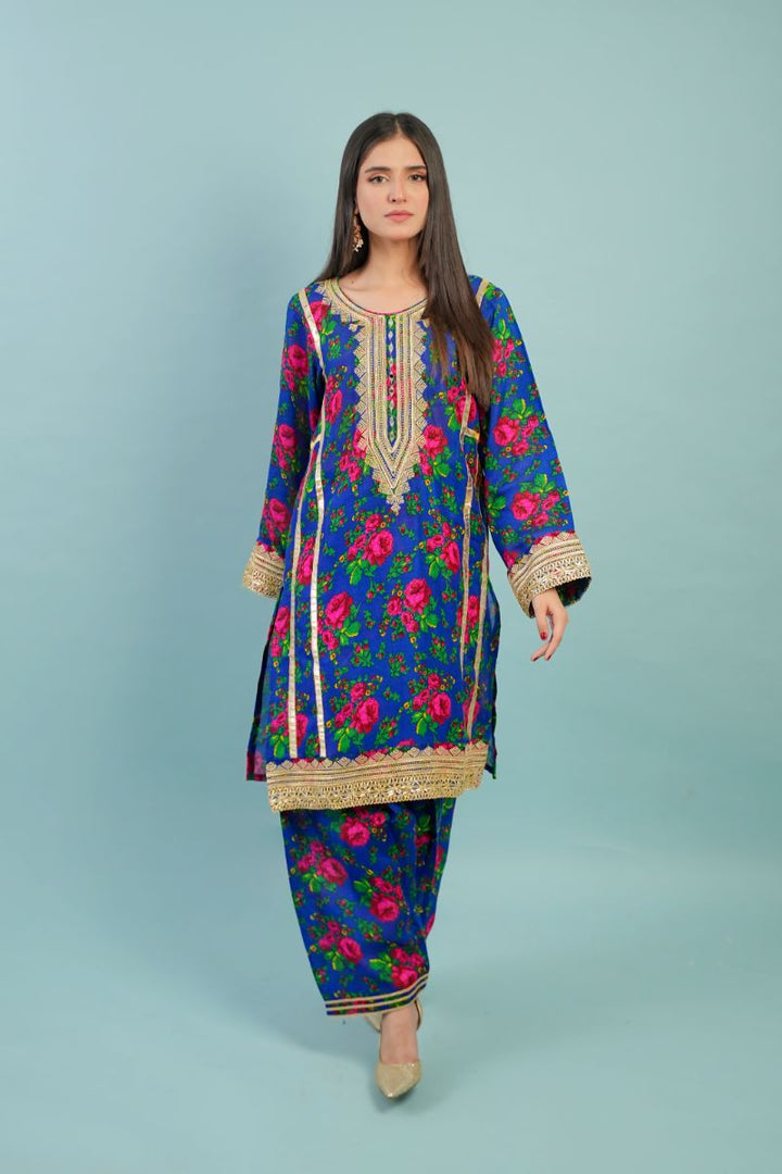 Gul E Noor- Blouche Vol 1 - Blue - Acrylic - 2 Piece