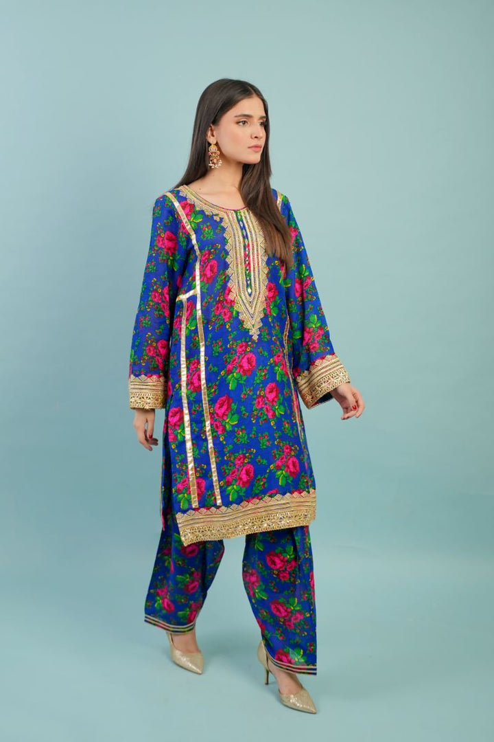 Gul E Noor- Blouche Vol 1 - Blue - Acrylic - 2 Piece