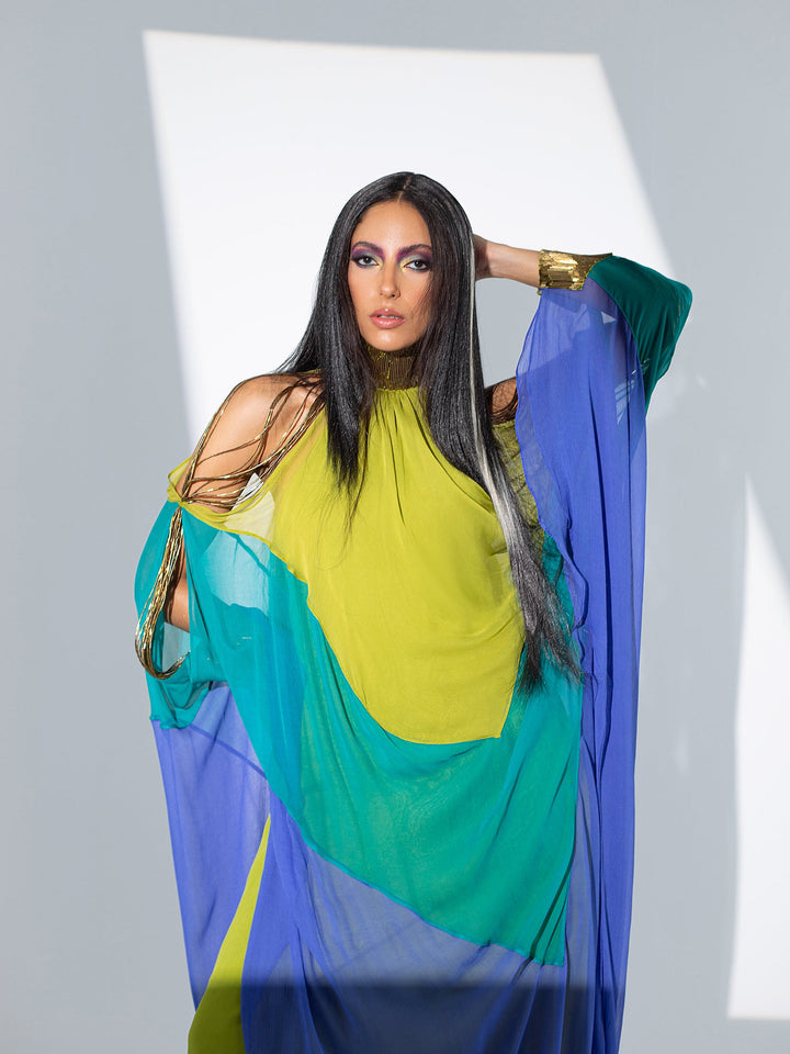 Sanam Chaudhri CHER Kaftan Green 1 Piece