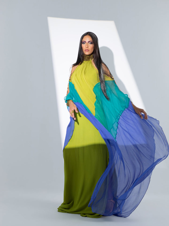 Sanam Chaudhri CHER Kaftan Green 1 Piece