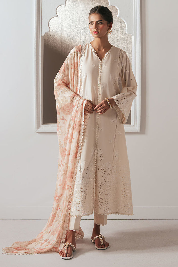 Cross Stitch - PEARL DEW - CHIKANKARI - 3 Piece - Unstitched