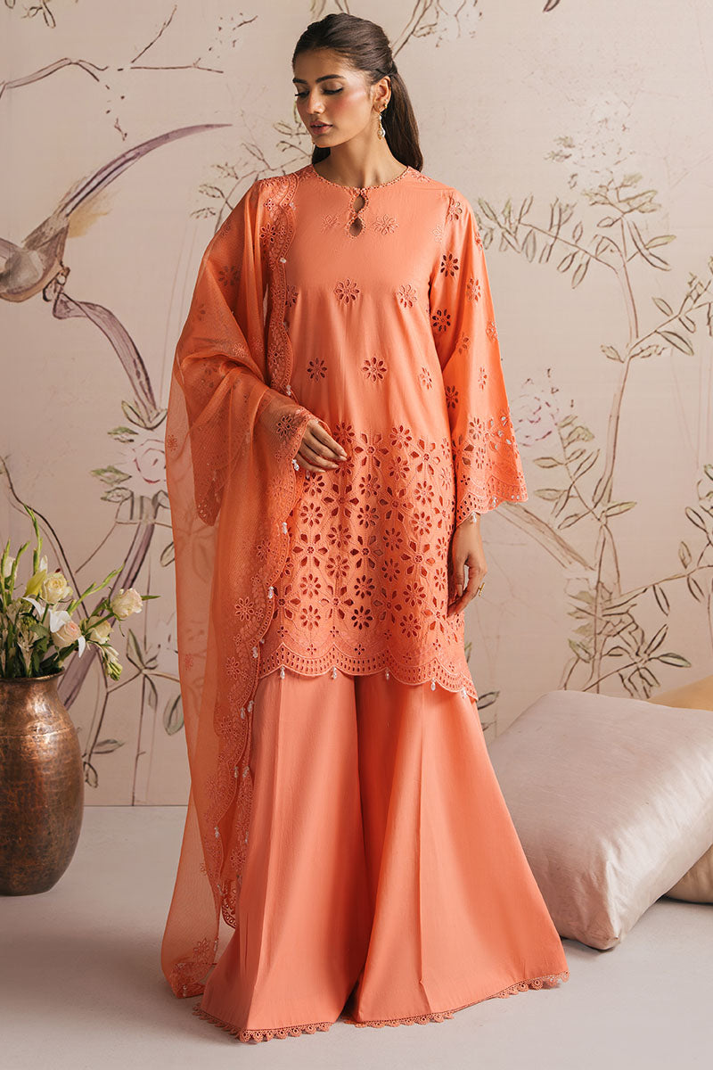 Cross Stitch - PORCELAIN MELODY - CHIKANKARI - 3 Piece - Unstitched