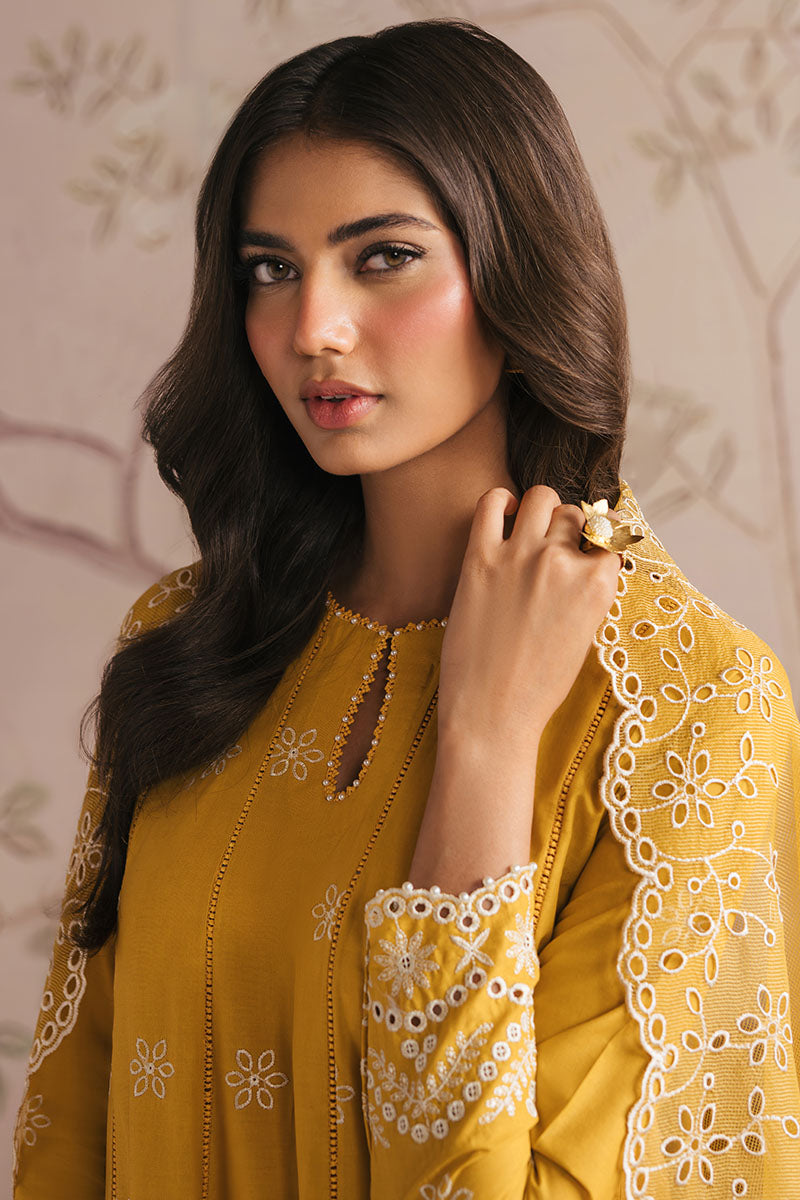 Cross Stitch - AMBER GLOW - CHIKANKARI - 3 Piece - Unstitched