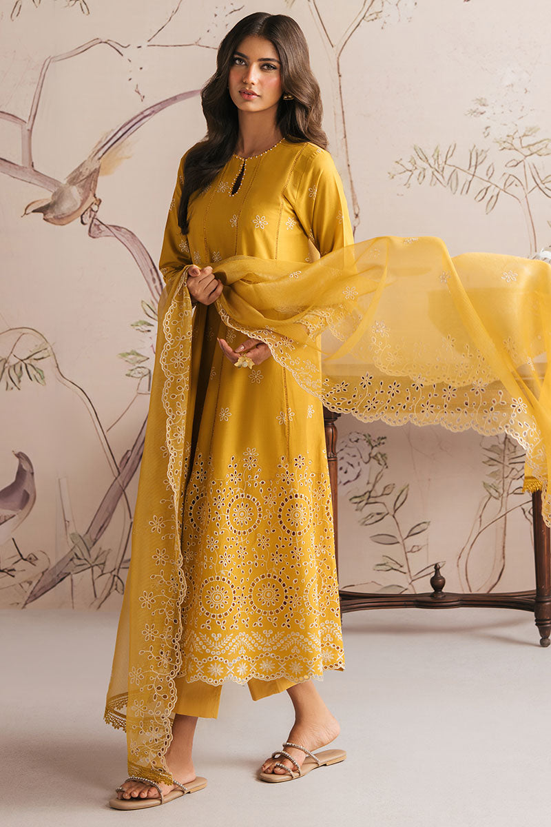 Cross Stitch - AMBER GLOW - CHIKANKARI - 3 Piece - Unstitched