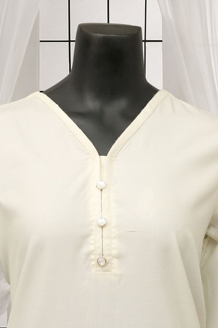 Ayla Studio - 2 pcs solid embroidery - CHANDNI - Ivory White - Wash & Wear