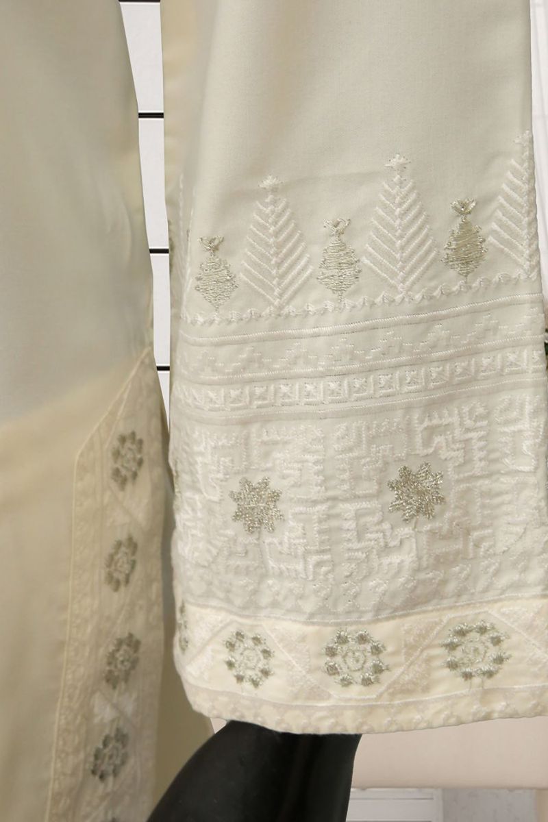 Ayla Studio - 2 pcs solid embroidery - CHANDNI - Ivory White - Wash & Wear