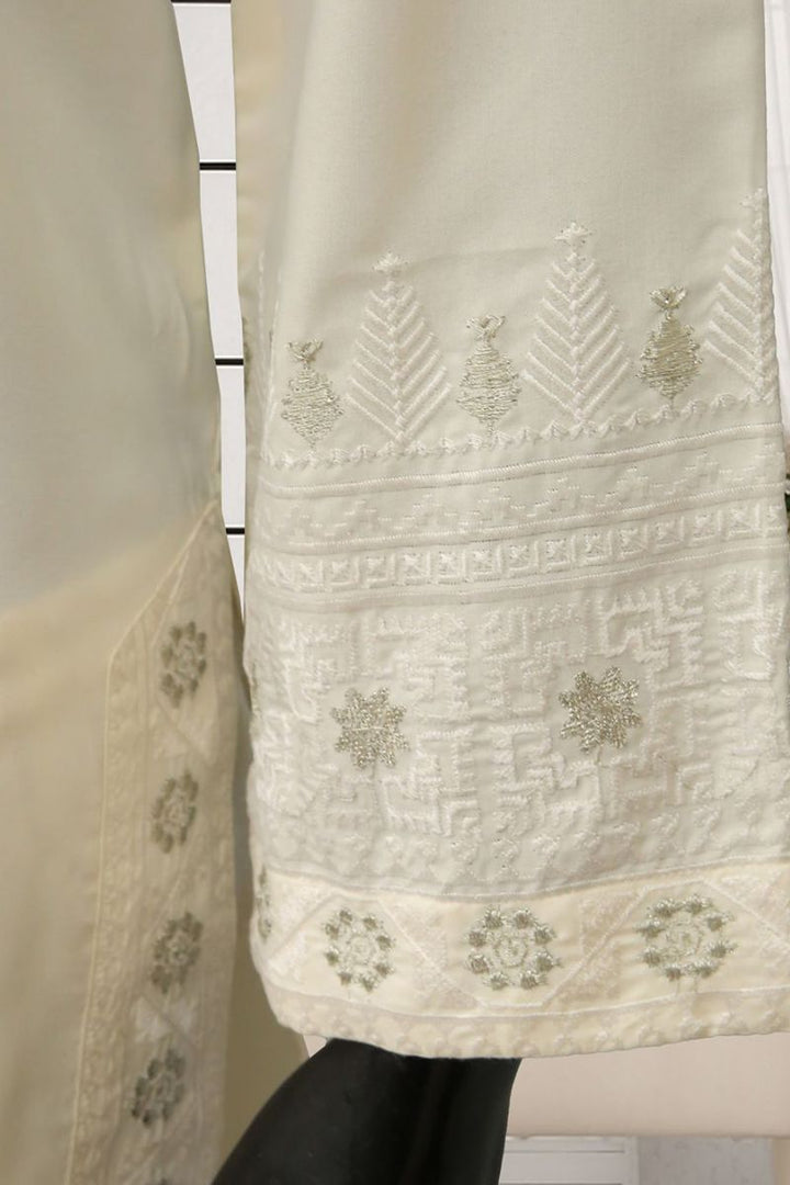 Ayla Studio - 2 pcs solid embroidery - CHANDNI - Ivory White - Wash & Wear