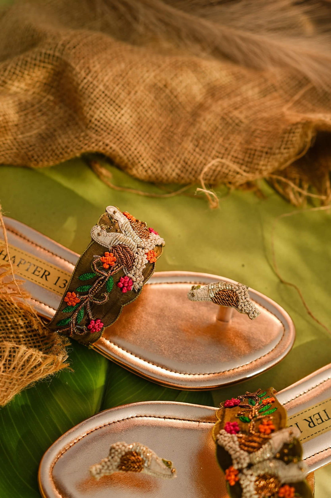 Chapter 13 - Crystal Flutter Kohlapuri For Women - Military GREEN
