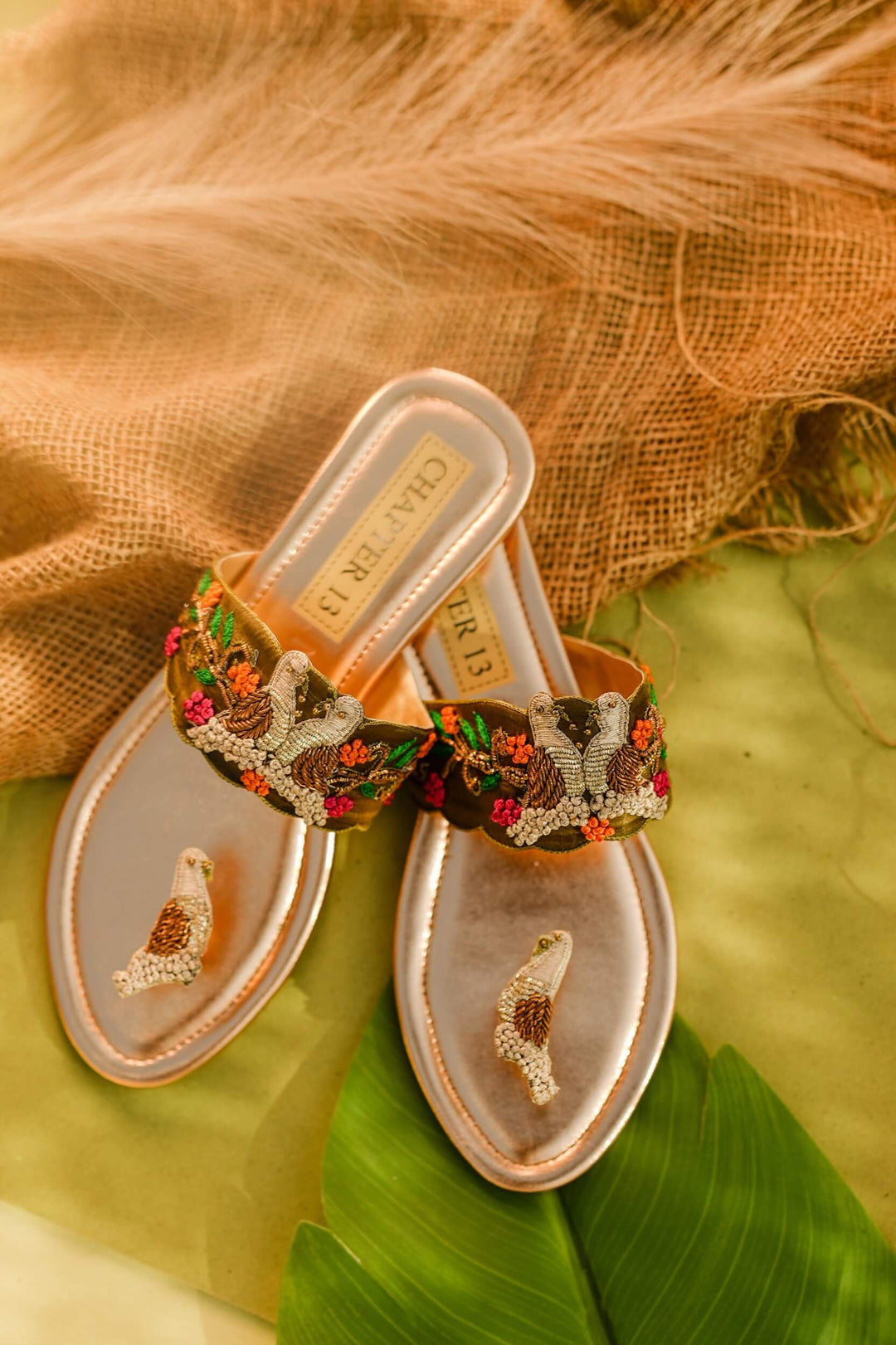 Chapter 13 - Crystal Flutter Kohlapuri For Women - Military GREEN