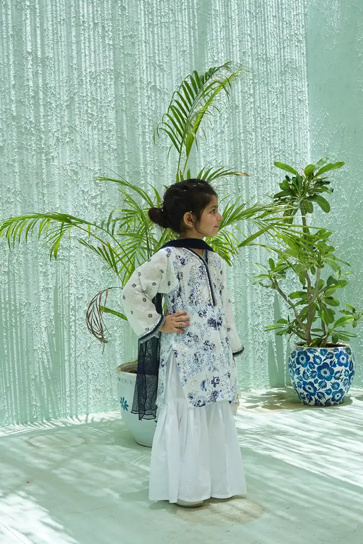 Cheeco Chic - BWCCG25 - Blue & White - Chikan & Cotton - 3 Piece