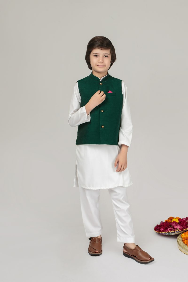 Cheeco Chic - GWCEID24 - bottle green - cotton silk - waistcoat - 1 piece