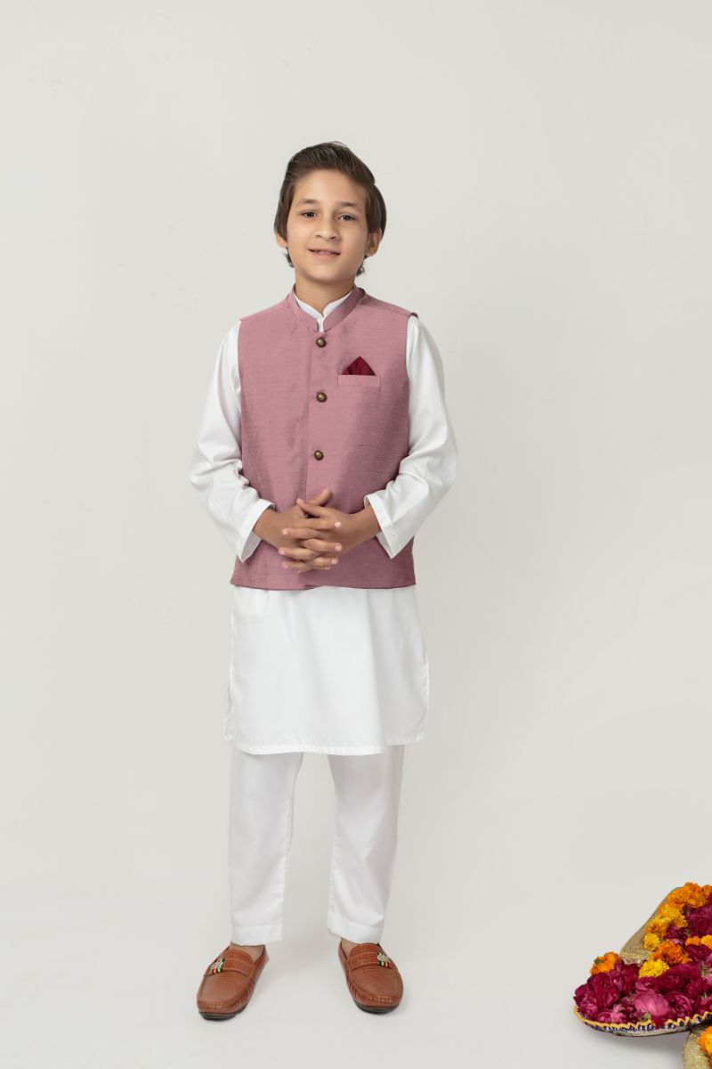 Cheeco Chic - MWCEID24 - mauve pink - cotton silk - waistcoat - 1 piece