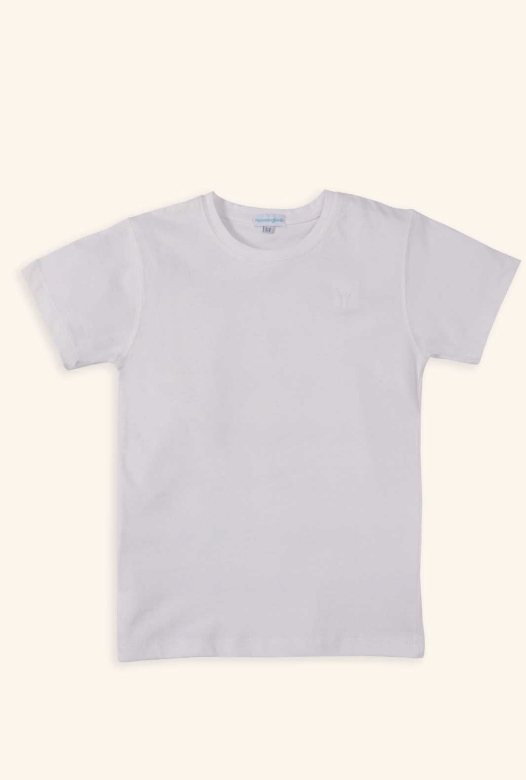 Hummingbirdspk - Classic White Cotton T Shirt with Logo - 1 Piece