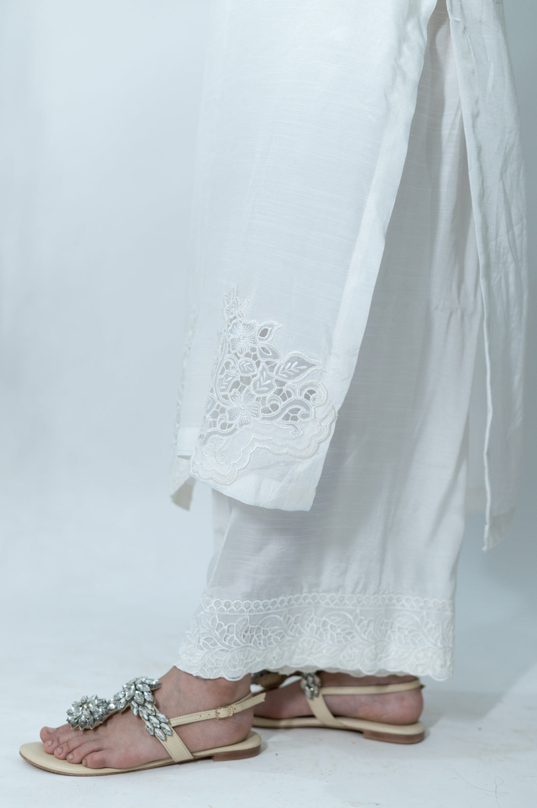 Alifyay - White - Cotton Silk - 3 Piece