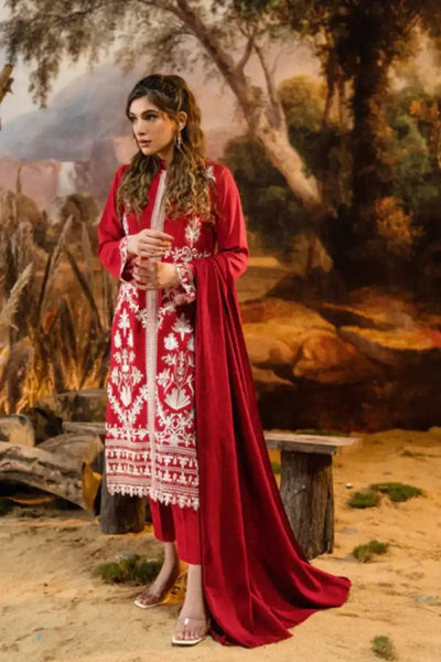 Natasha Kamal - Crimson - Red - Silk Karandi - 3 Piece - Studio by TCS