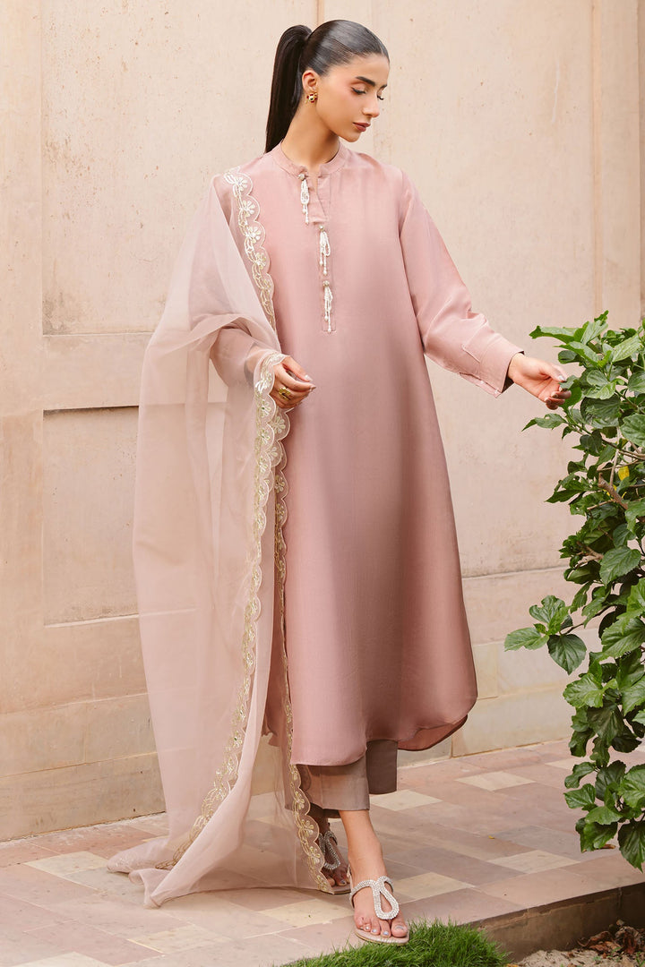 Cross Stitch - Amber Echo Silk Suit For Women - Brown - 3 Piece