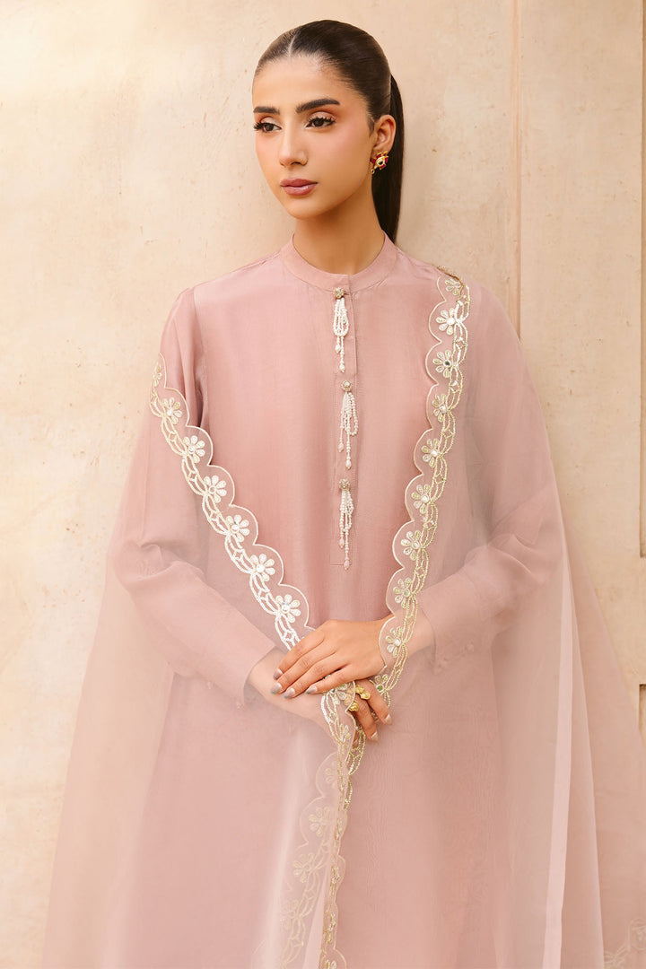 Cross Stitch - Amber Echo Silk Suit For Women - Brown - 3 Piece