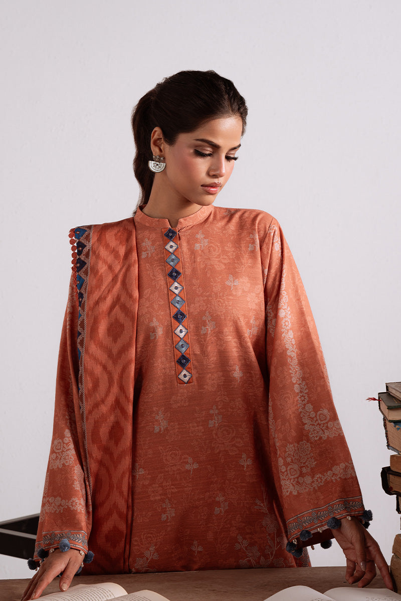 Cross Stitch - Amber Mirage - Khaddar Printed - 3 Piece - Unstitch