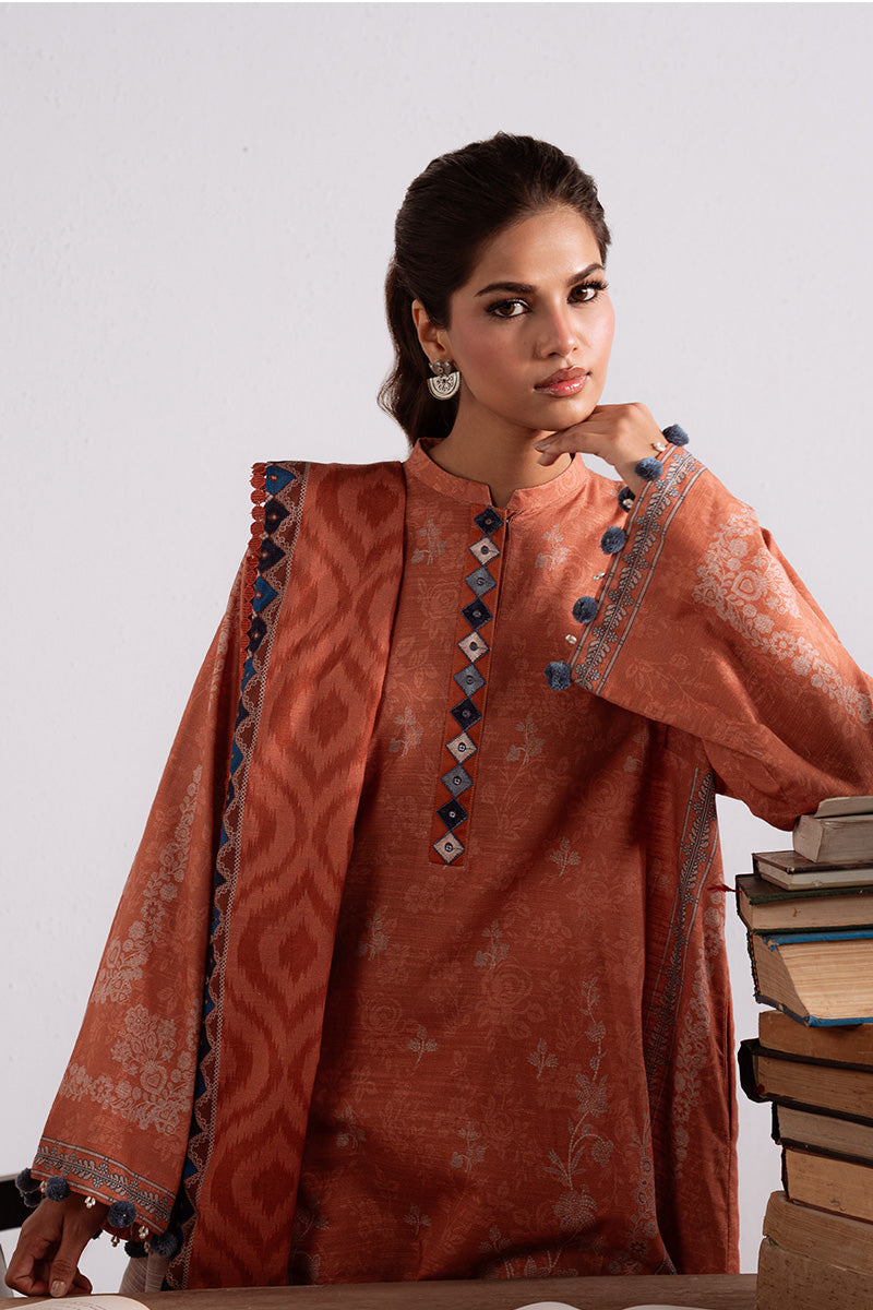 Cross Stitch - Amber Mirage - Khaddar Printed - 3 Piece - Unstitch