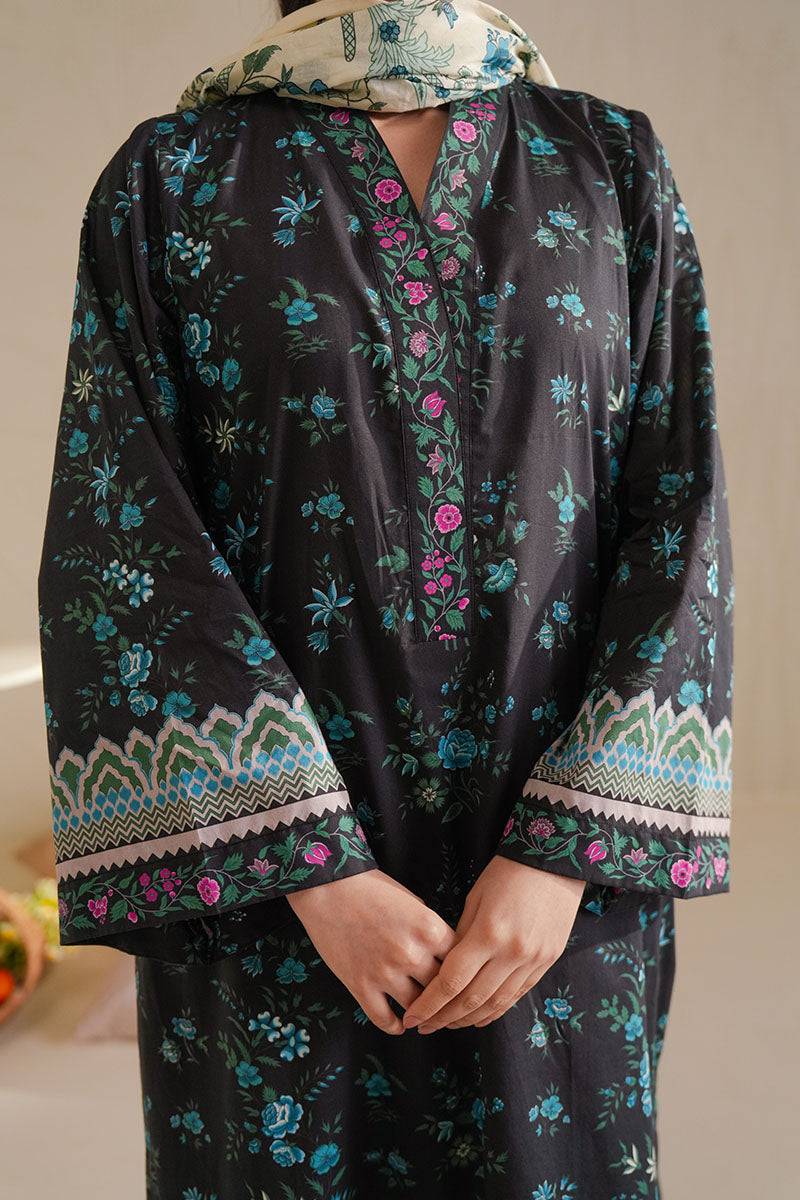 Cross Stitch - Aqua Grace Digital Print Lawn Unstitch Suit For Women - 3 Piece
