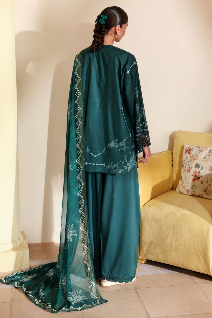 Cross Stitch - Aqua Luxe Printed Lawn Unstitch Suit For Women - 3 Piece