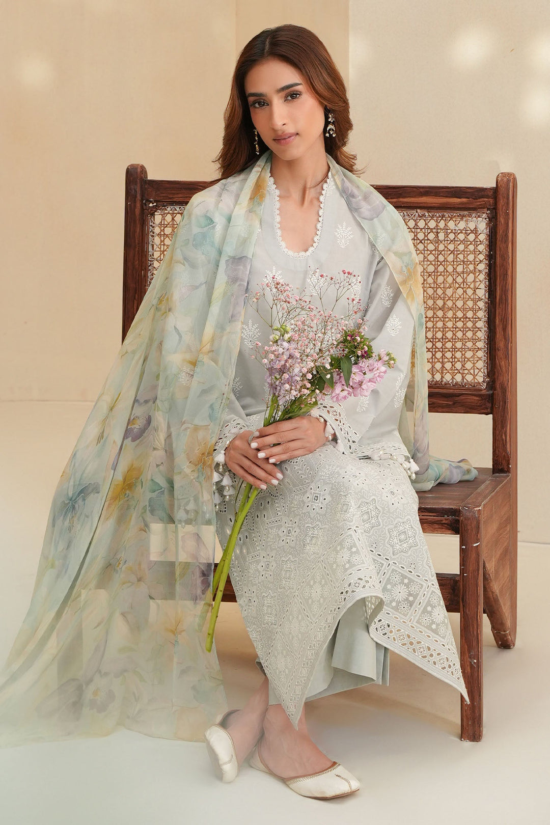 Cross Stitch - Arctic Ice Chikankari Lawn Unstitch Suit For Women - 3 Piece