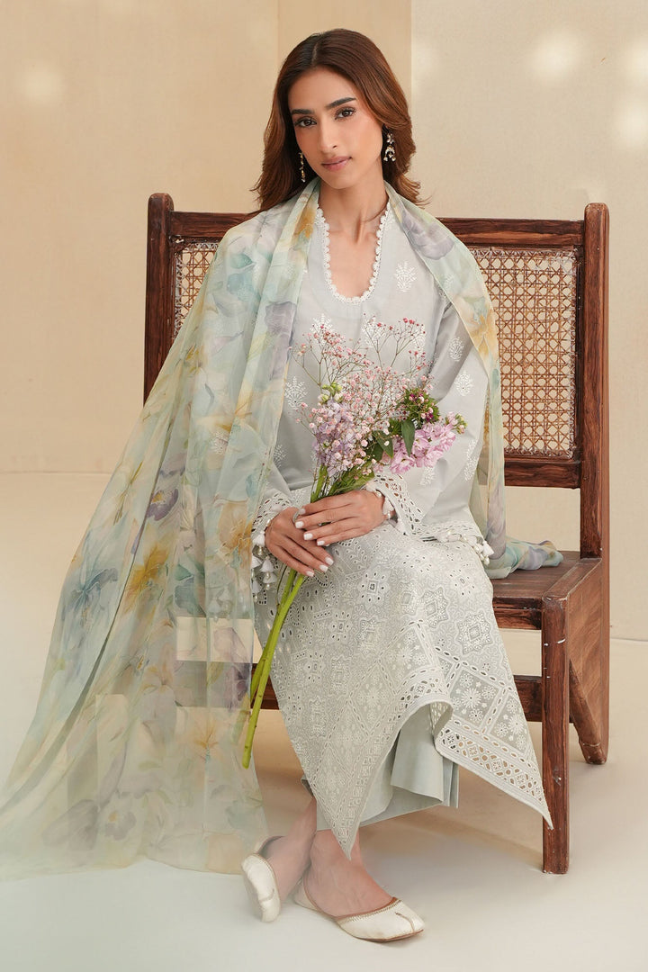 Cross Stitch - Arctic Ice Chikankari Lawn Unstitch Suit For Women - 3 Piece