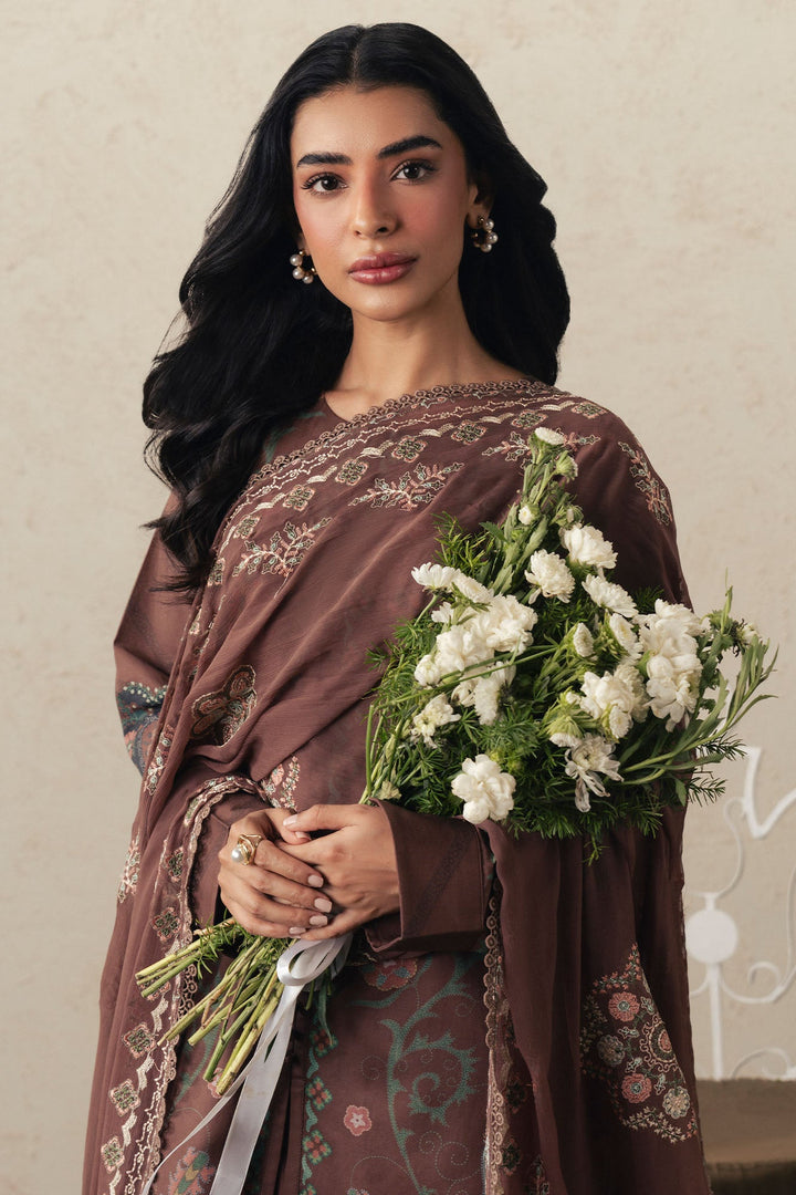 Cross Stitch BRUNETTE GLAM Unstitched Brown 3 Piece