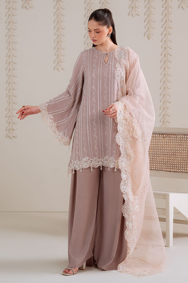 Cross Stitch - BURNT SAND - Chiffon - 3 Piece - Unstitched