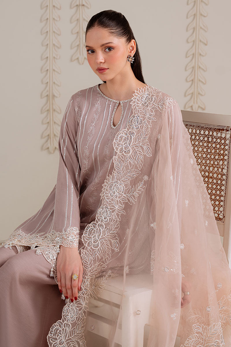 Cross Stitch - BURNT SAND - Chiffon - 3 Piece - Unstitched