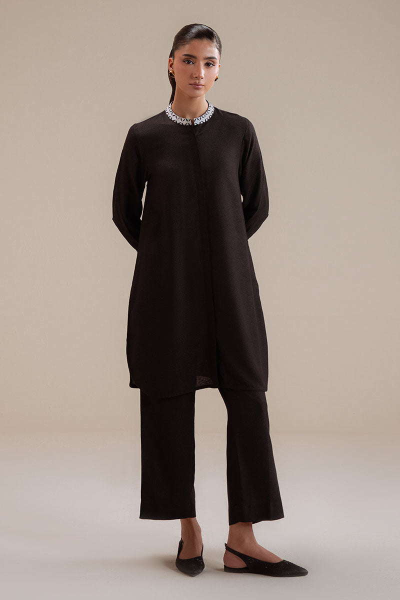 Cross Stitch - Black Mist Karandi Suit For Women - Black - 2 Piece