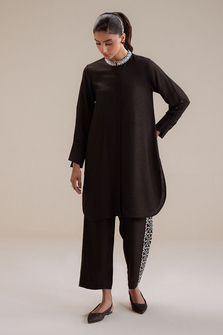 Cross Stitch - Black Mist Karandi Suit For Women - Black - 2 Piece