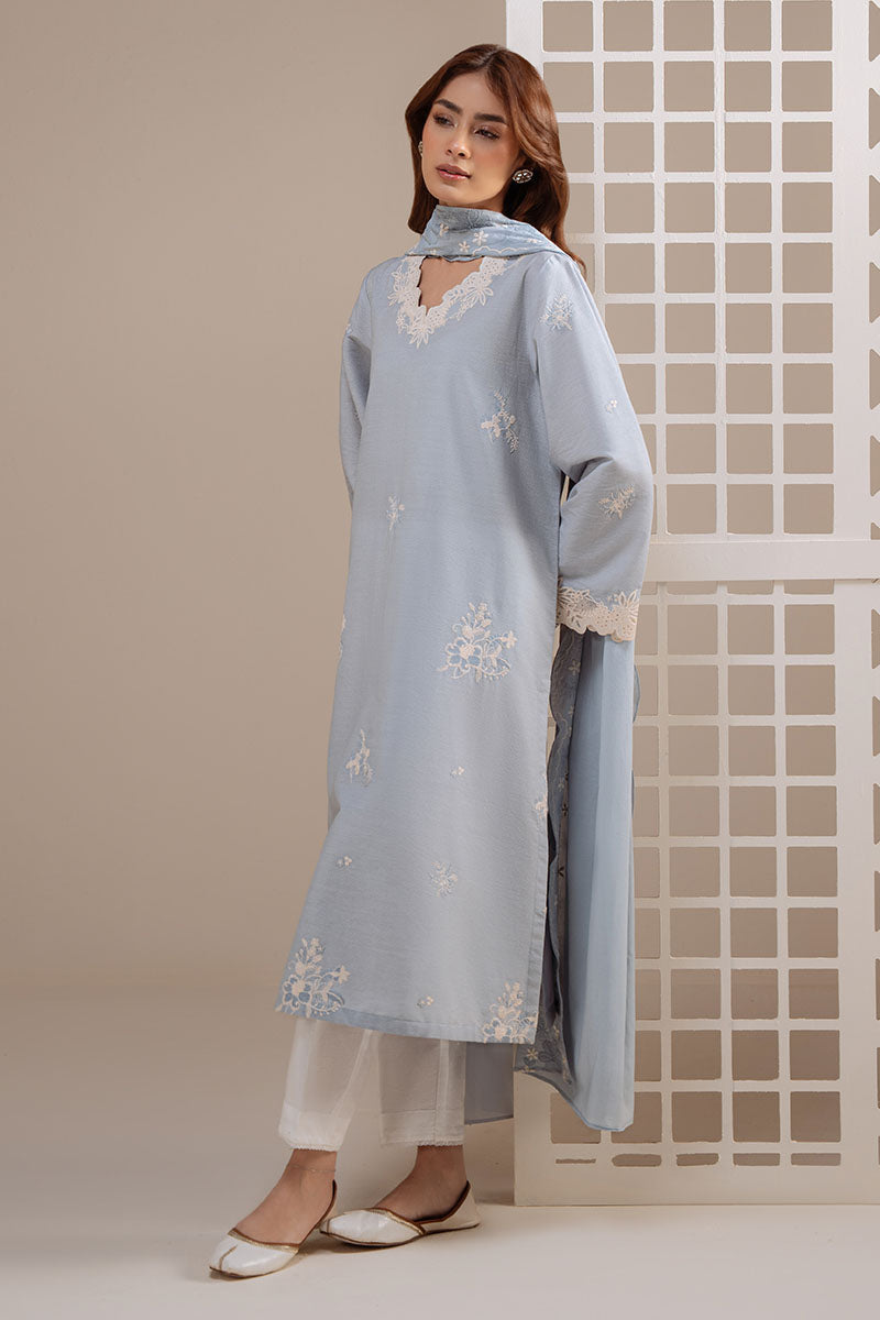Cross Stitch - Blue Mist Lawn Suit For Women - Blue - 2 Piece