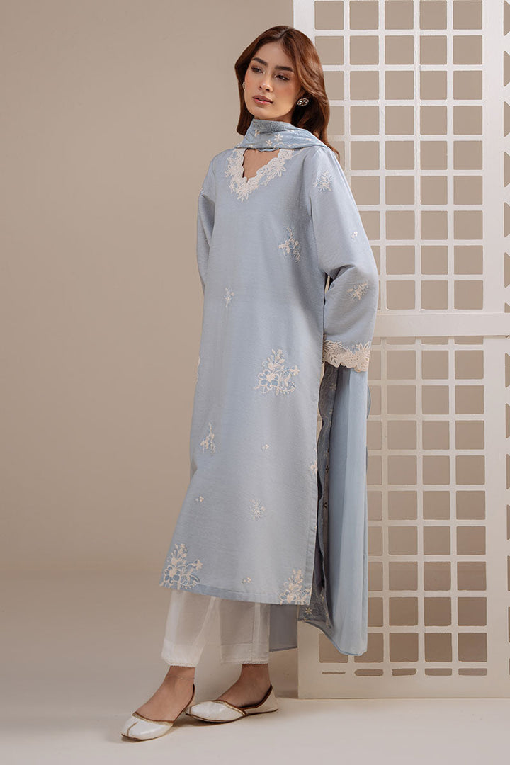 Cross Stitch - Blue Mist Lawn Suit For Women - Blue - 2 Piece