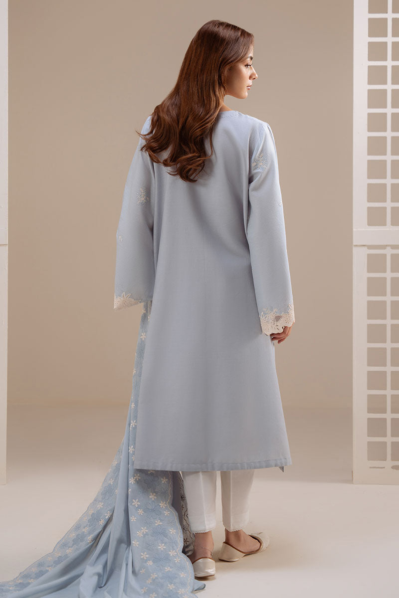 Cross Stitch - Blue Mist Lawn Suit For Women - Blue - 2 Piece