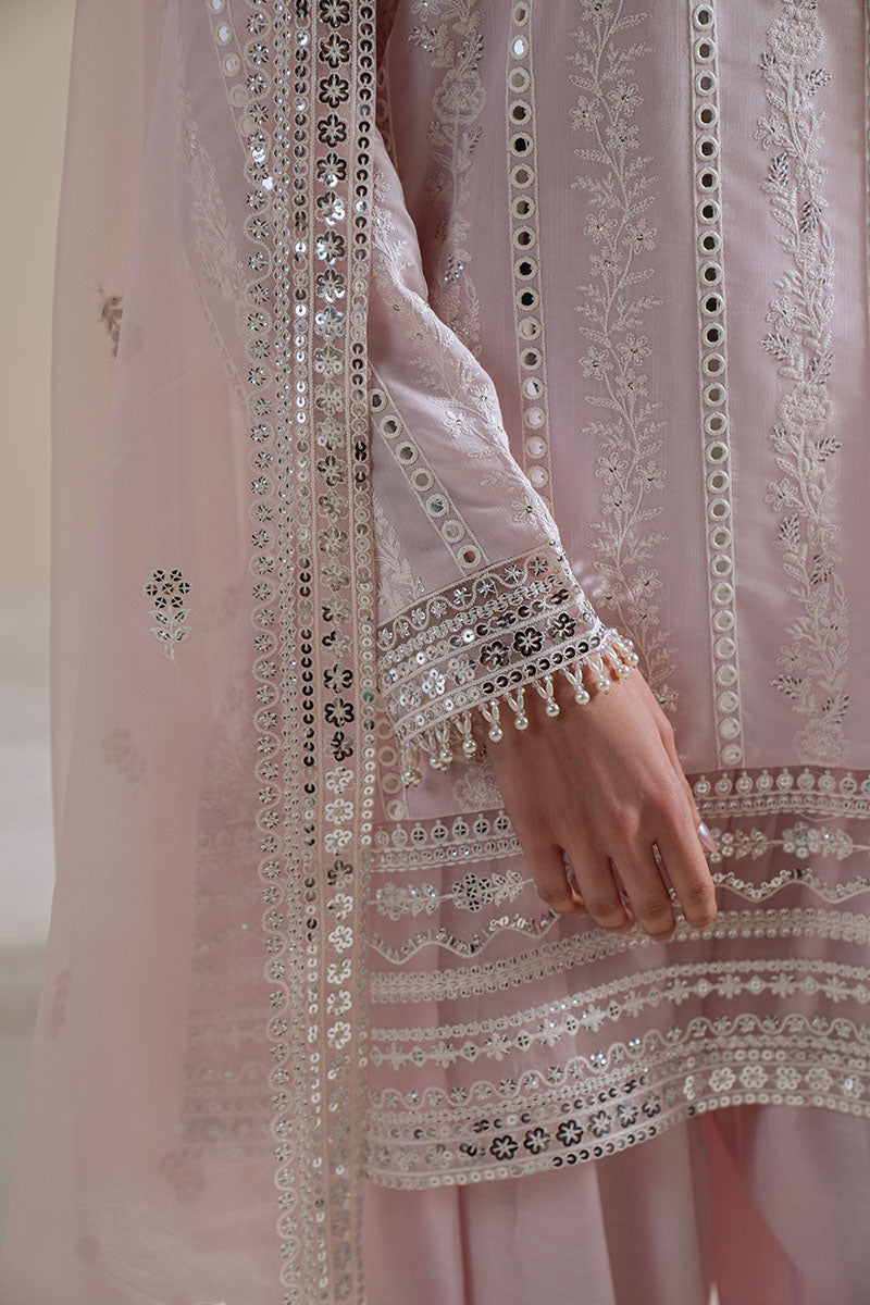 Cross Stitch - Blush Aura Pink Unstitch Suit For Women - 3 Piece