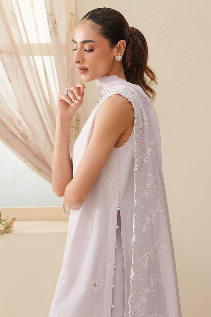 Cross Stitch - Blush Breeze Chikankari Lawn Unstitch Suit For Women - 3 Piece