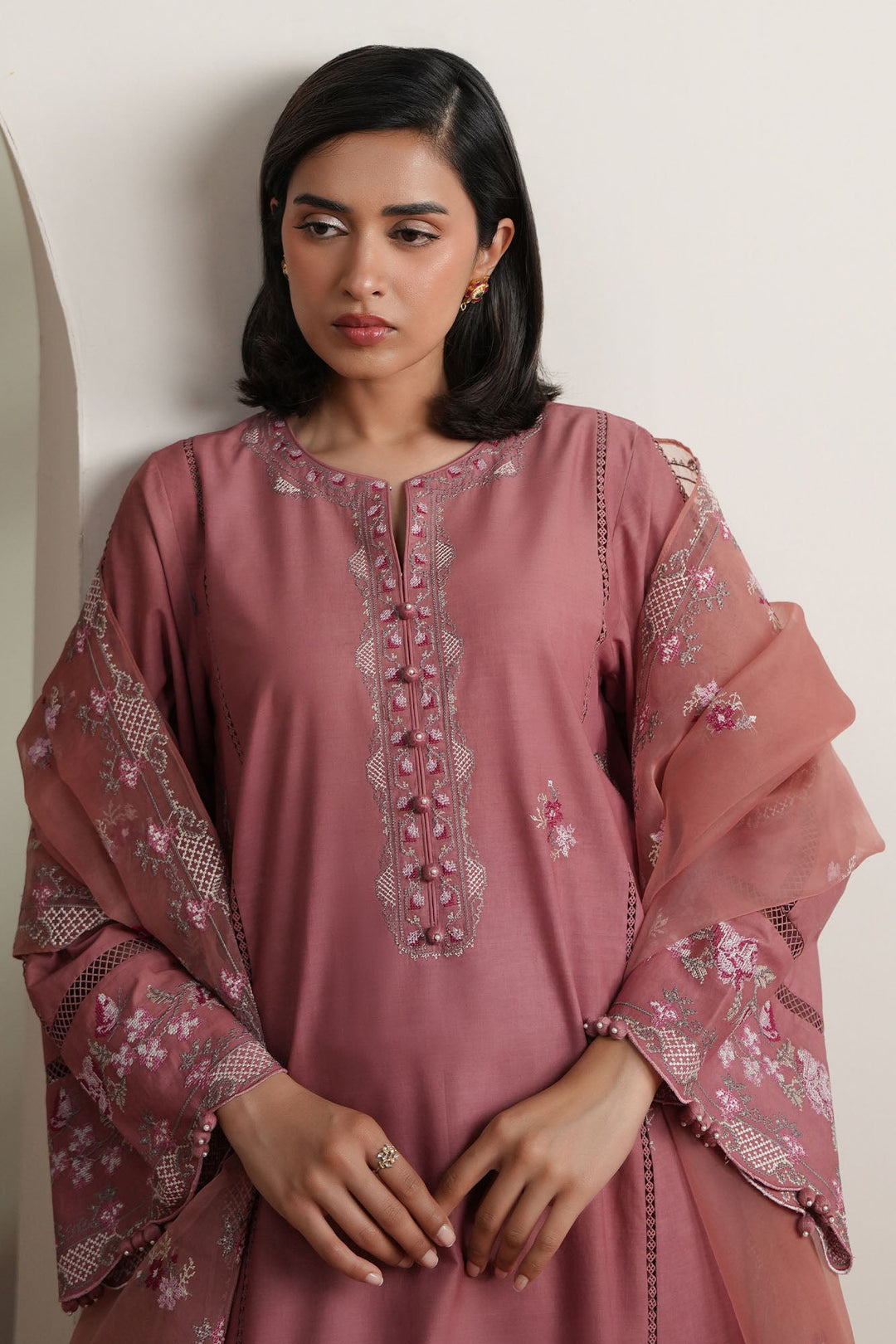 Cross Stitch - Blush Tapestry Embroidered Lawn Unstitch Suit For Women - 3 Piece