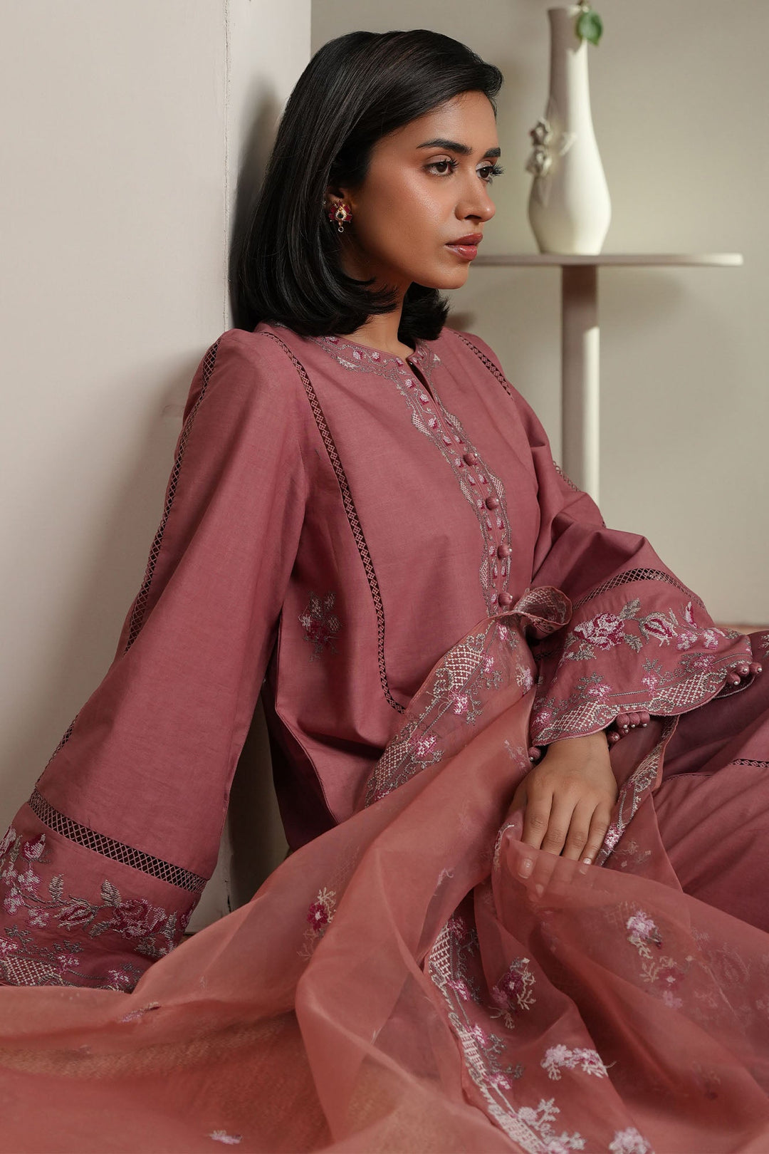 Cross Stitch - Blush Tapestry Embroidered Lawn Unstitch Suit For Women - 3 Piece
