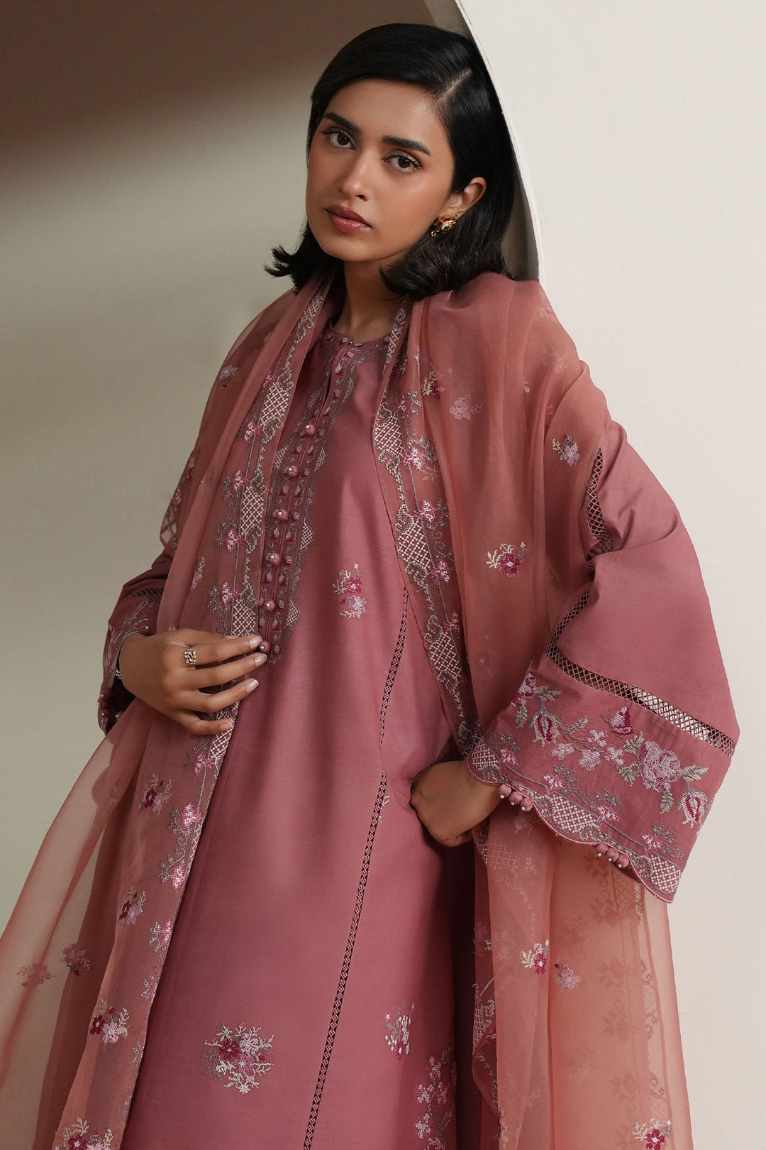Cross Stitch - Blush Tapestry Embroidered Lawn Unstitch Suit For Women - 3 Piece