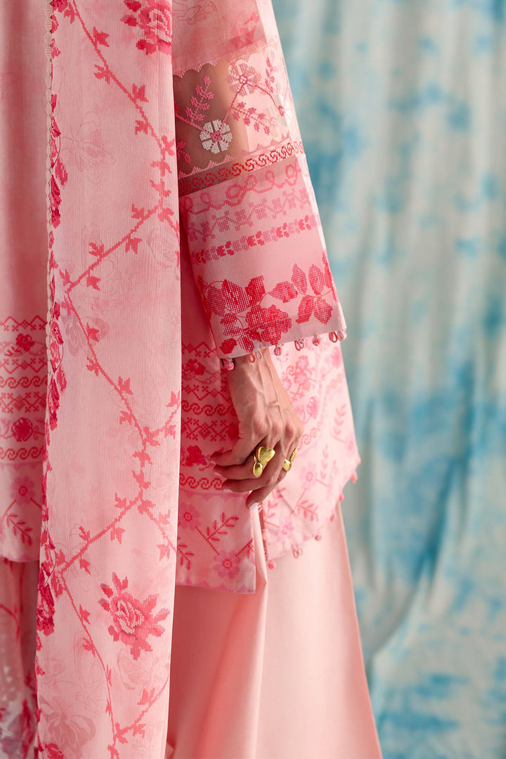Cross Stitch - Blush Threads Printed Lawn Unstitch Suit For Women - 3 Piece